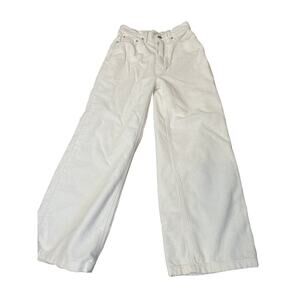 BDG pants corduroy jeans white wide leg high rise SZ 25" Small Flaw
